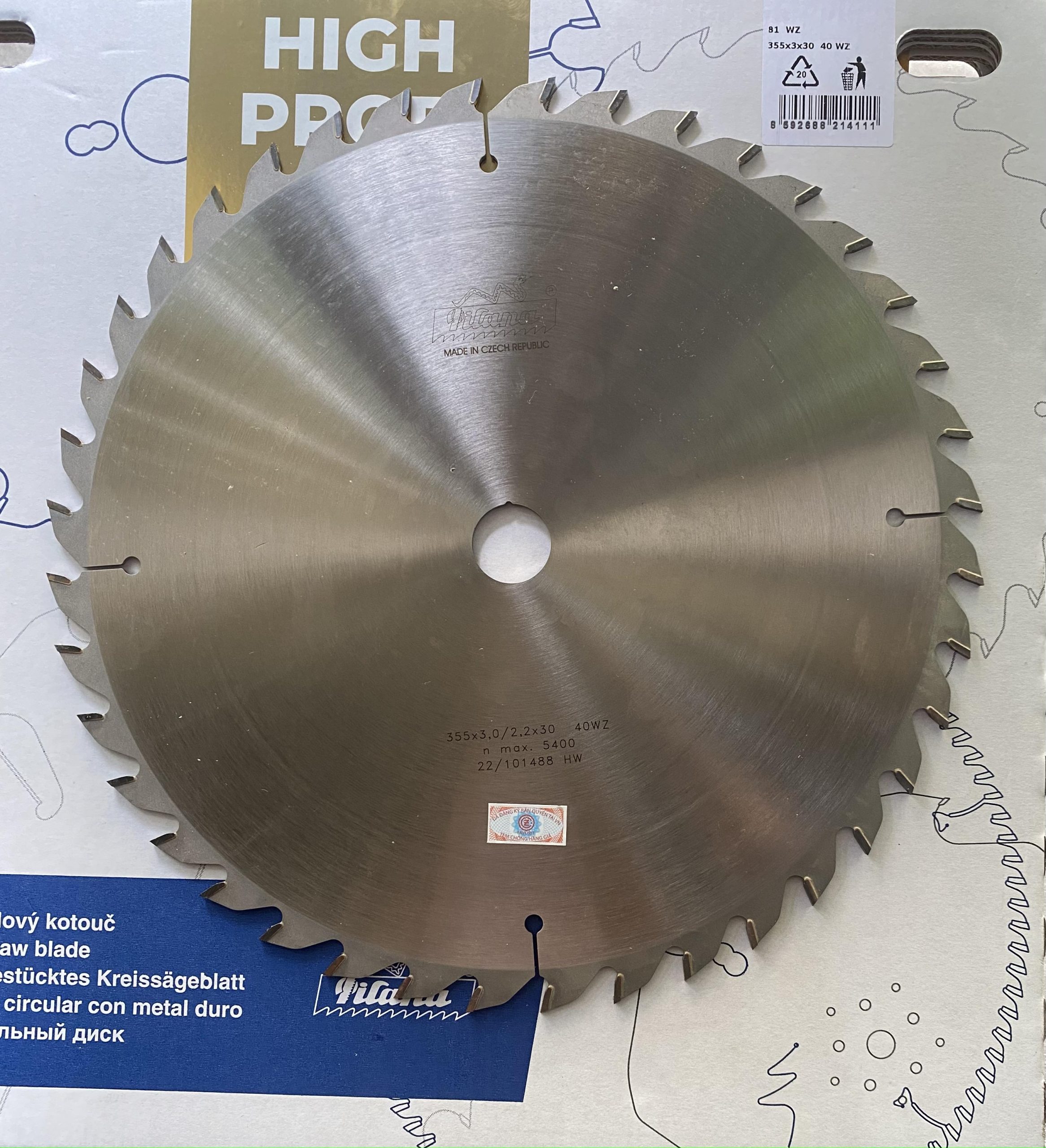 Lưỡi Cưa Hợp Kim PILANA 355×3.0/2.5×30 40WZ